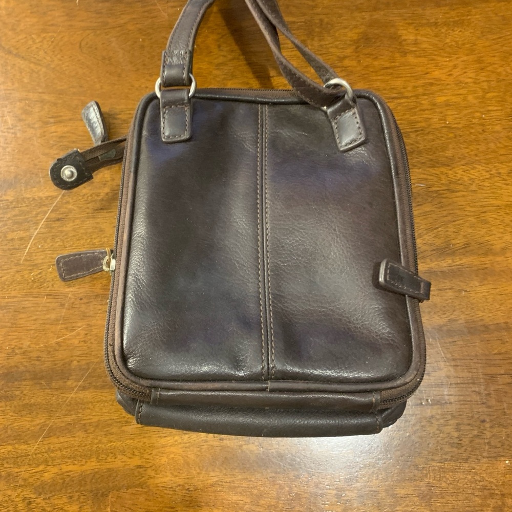 Fossil brown leather cross-body purse
